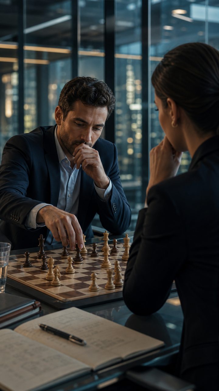 Psychology & strategy stories AI story first frame